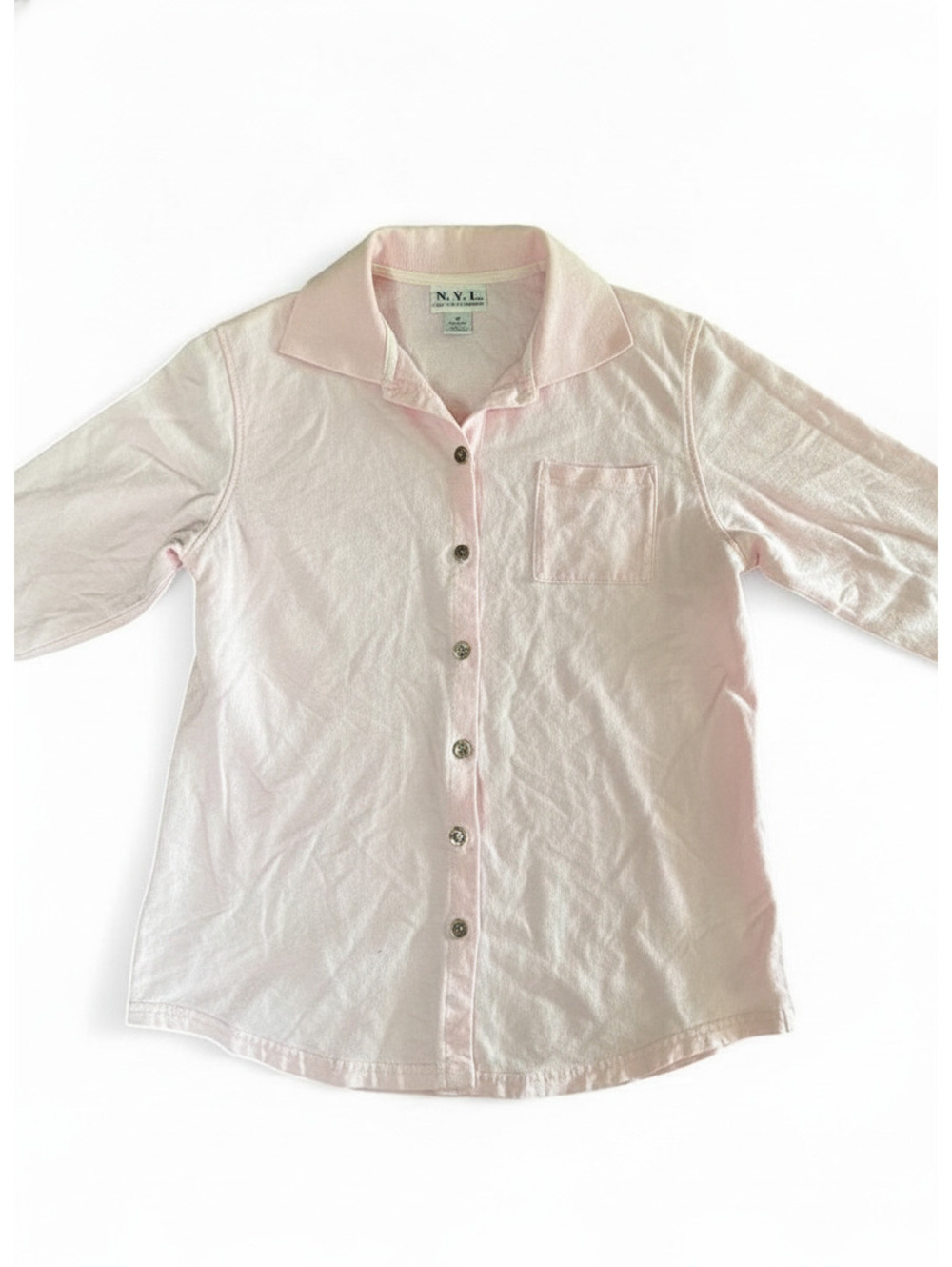 Baby Pink New York Laundry Women's Pink Cotton Button-Up Shirt Size M